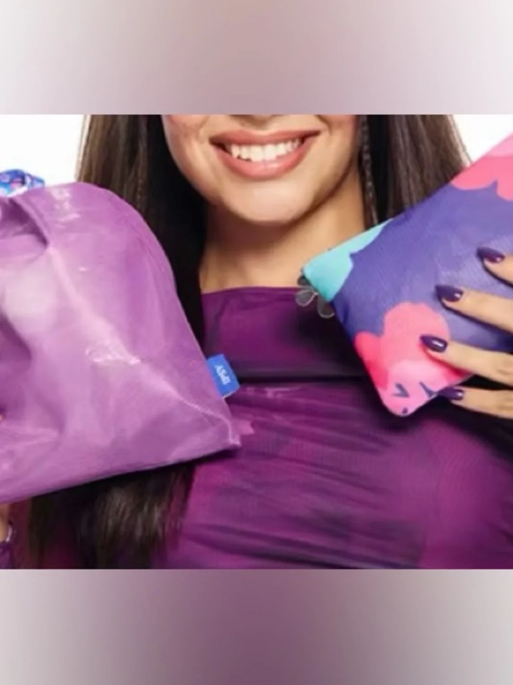 IPSY Glam Purple & Floral Mesh Cosmetic Bags
